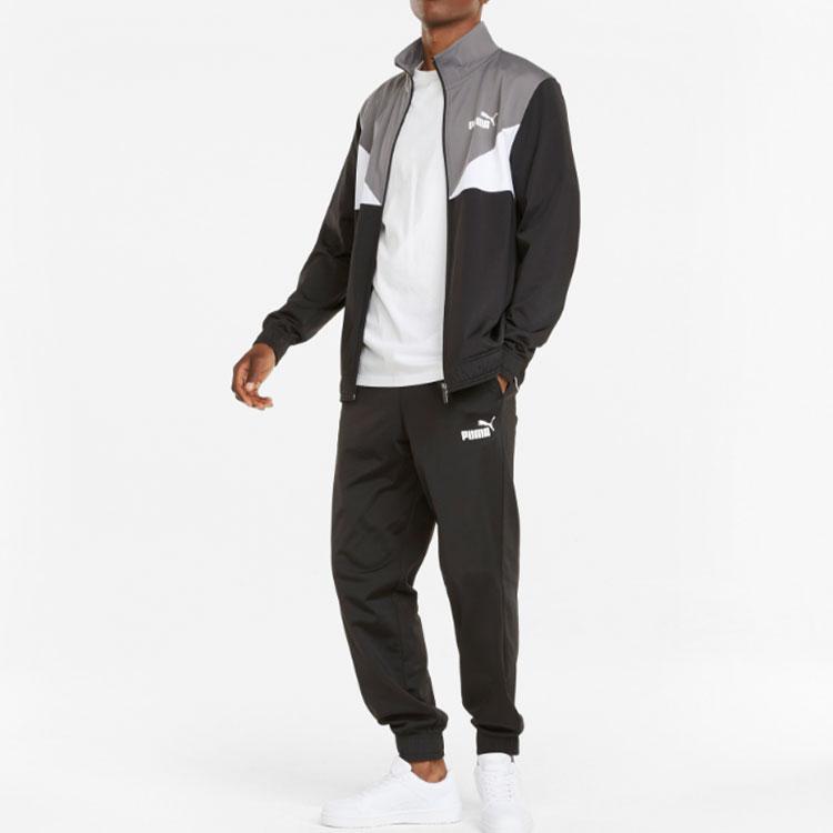 Puma Sports Casual Jacket And Pants Set Men Sets Black 845848-01