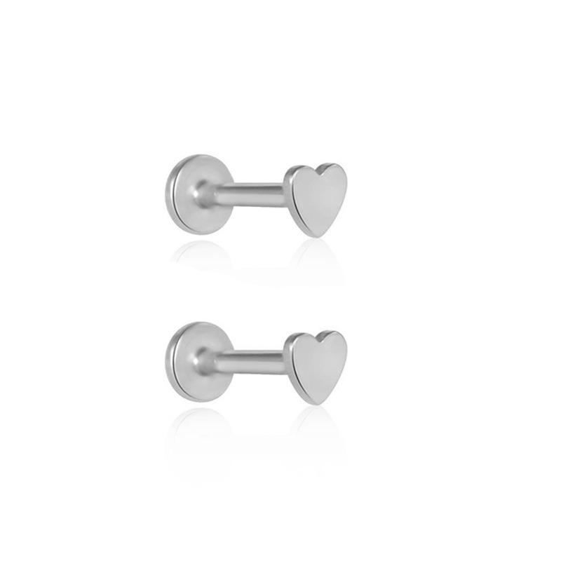 Ferskenhjerte Måne & Stjerne Titan Leppepiercing - G23, 1,2 mm Tykkelse, 6/8/10 mm Lengde