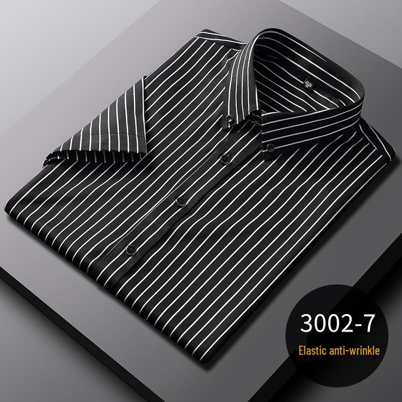 Herrskjorta i stretch för affärsbruk: Lång- eller kortärmad randig, Vår/Sommar-kollektion