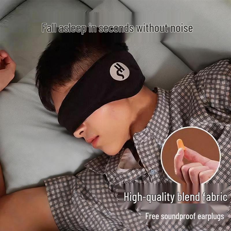 Adjustable Soundproof Sleep Mask with Earcups & Earplugs