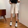 Women's Cotton Embroidered Summer Shorts - Korean Style, Loose Fit, High-Waist, Wide-Leg Casual Five-Point Pants