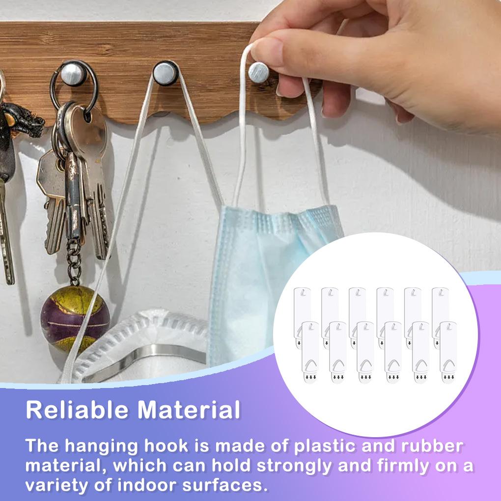 12 Pieces Strong Door Hook Adhesive Wall Hooks Traceless Sticker Hardware Heavy Duty Hanger Kitchen Living Room
