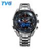Tvg Gift Men'S Sports Dual Display Electronic Watch Alarm Clock Luminous Quartz Waterproof Watch