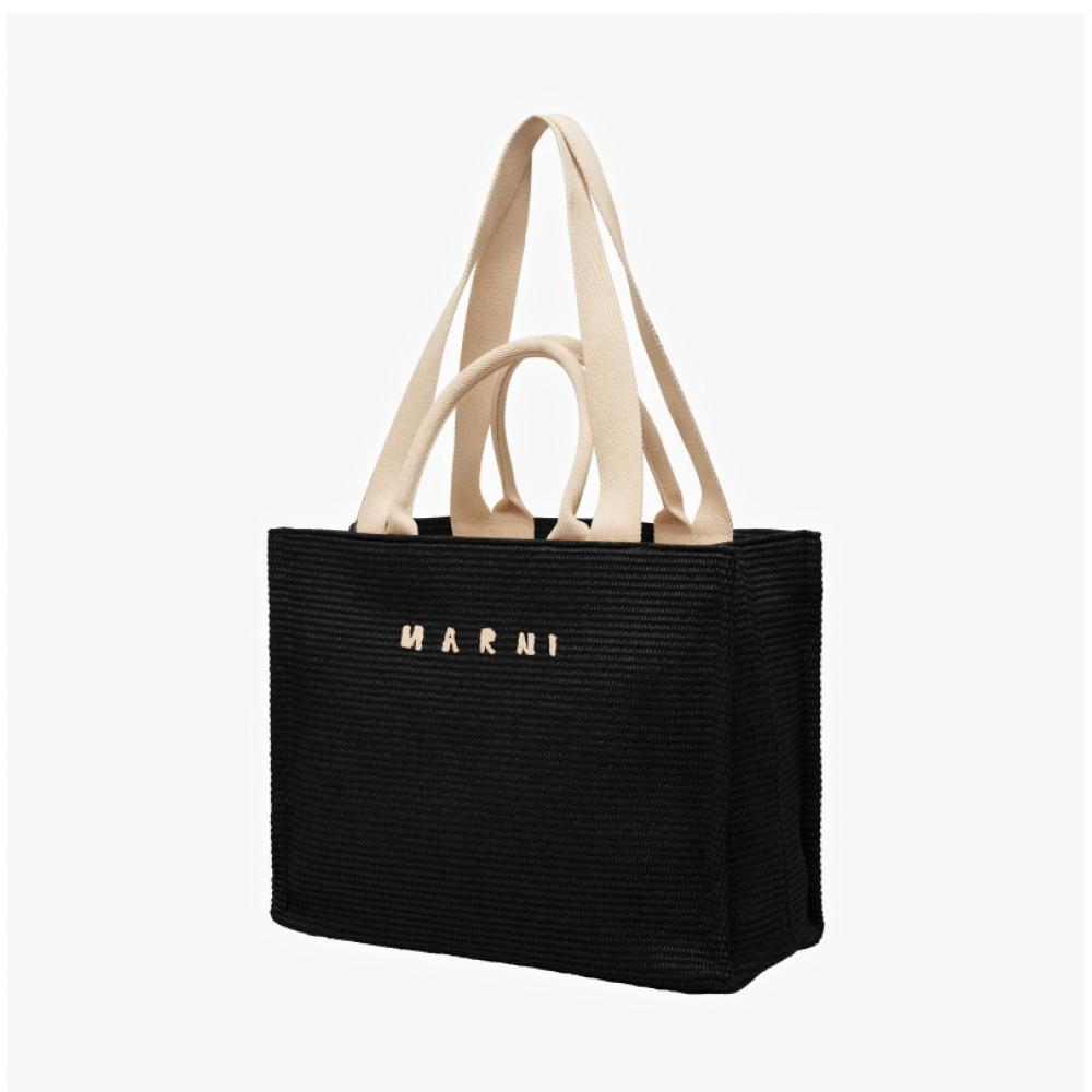 Marni Shmp0078u0 P3860 Z1q44 East West Raffia Large Top Handle Tote