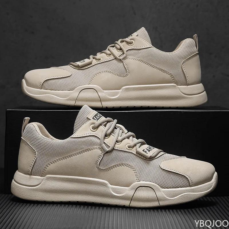Fashion Trendy New Men's Shoes Casual Leather Sneakers Breathable Comfort Mesh Shoes Fashion Casual Male Shoes Zapatos Homme Sneaker