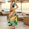 Women's Abstract Art Sleeveless Beach Maxi Dress,Loose Lightweight Breathable,Casual Daily & Vacation Versatile Summer Fashion Dress