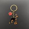 Personalized Doberman Keychain: Fashion Cartoon Alloy Bag Charm Pendant