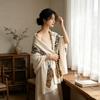 1116 New Retro Old Money Wind Money Leopard Print Air Conditioner Shawl Women's Summer Thin Cheongsam Scarf with Silk Scarf