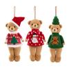 Cross-Border Christmas Decoration: Plush Teddy Bear Figurine Pendants and Ornaments