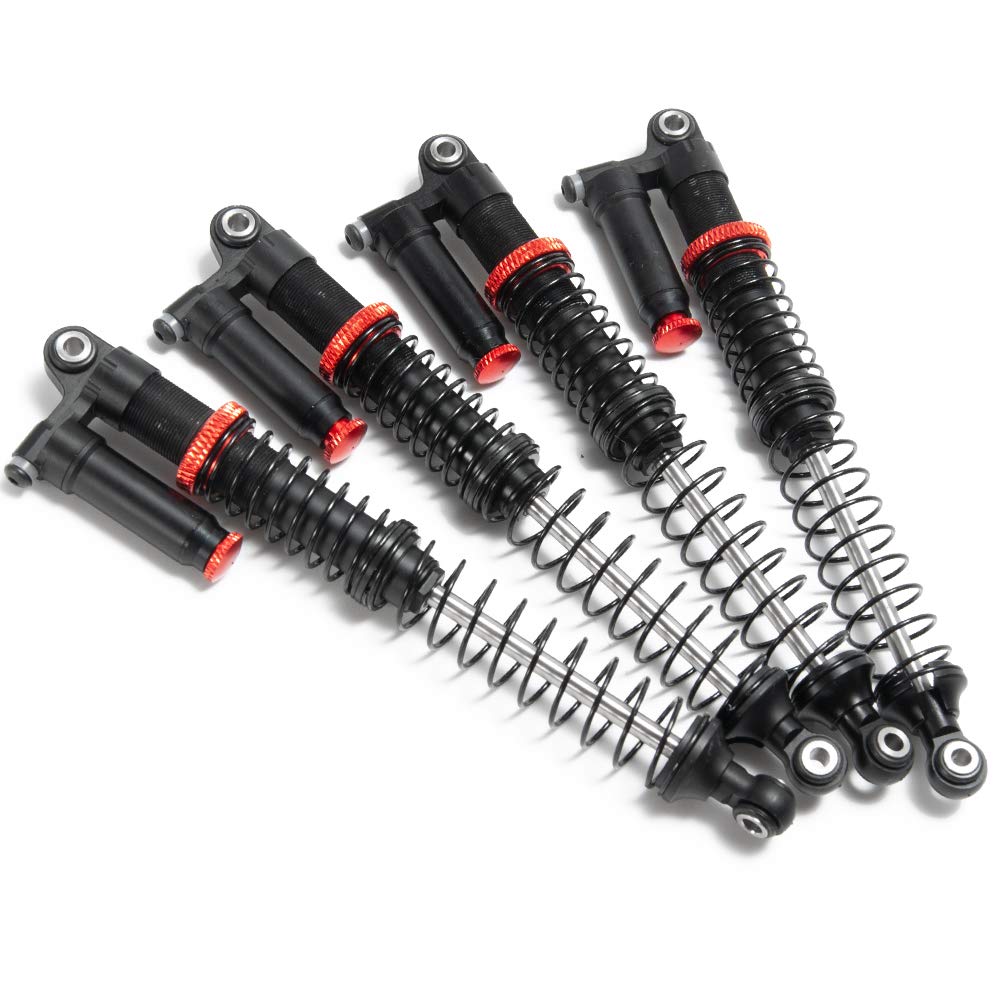 TRZX 4-Piece Aluminum Shock Absorber Assembled Damper 90mm-120mm for 1/10 RC Crawler Axial SCX10 TRX4 D90 (120mm)