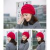Fashionable Beret Hat With Plush Rabbit Furs Flower Decors Pullover Brimless Hat for Women Office Winter Head Accessory