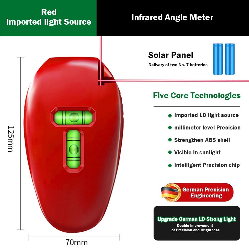 

20M Right Angle Bubble Level LD Light Lazer Leveler Tool Durable 90° Laser Level Measuring Tools красный