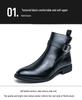 Herren Trendige Sommer High-Top Martin Boots - Spitze Zehenpartie, Knöchel Chelsea-Stil, Britische Lederstiefel mit Reißverschluss