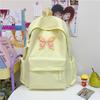 Butterfly Pattern Lightweight Nylon Backpack For Middle School Girls With Spacious Compartments For Daily Use