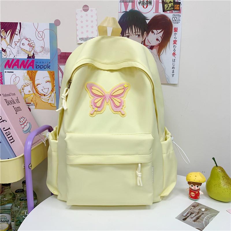 

Japaneseinspired Sweet Style Nylon Bookbag With Dual Shoulder Straps For Teen Travel And School жёлтый