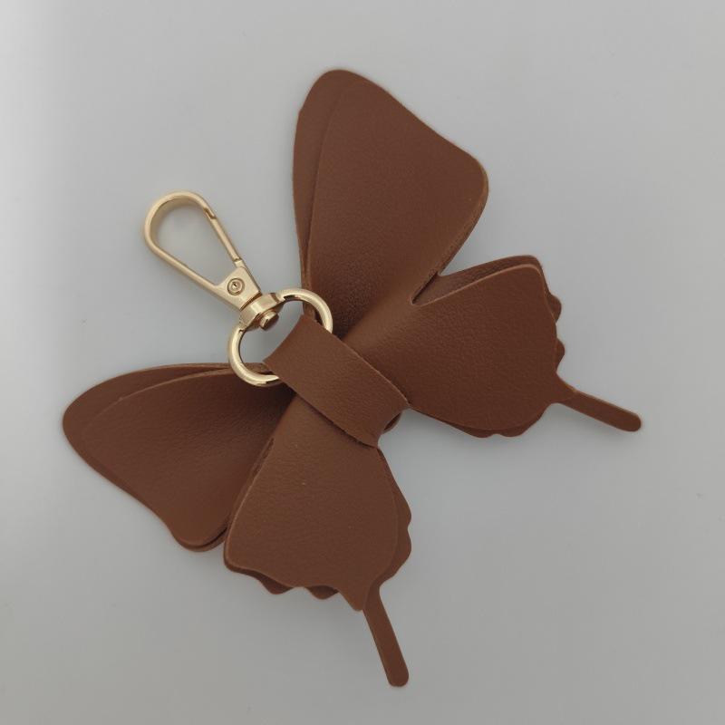 Elegant Butterfly Leather Keychain Pendant for Bags & Cars