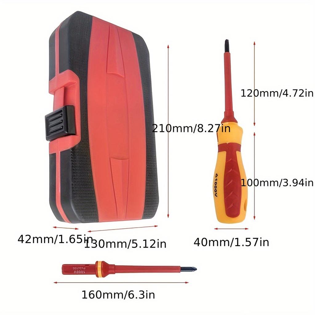 13-Piece magnetic screwdriver set, metal electrical tool kit, flat and oblique heads, non-electric hand tools for home use