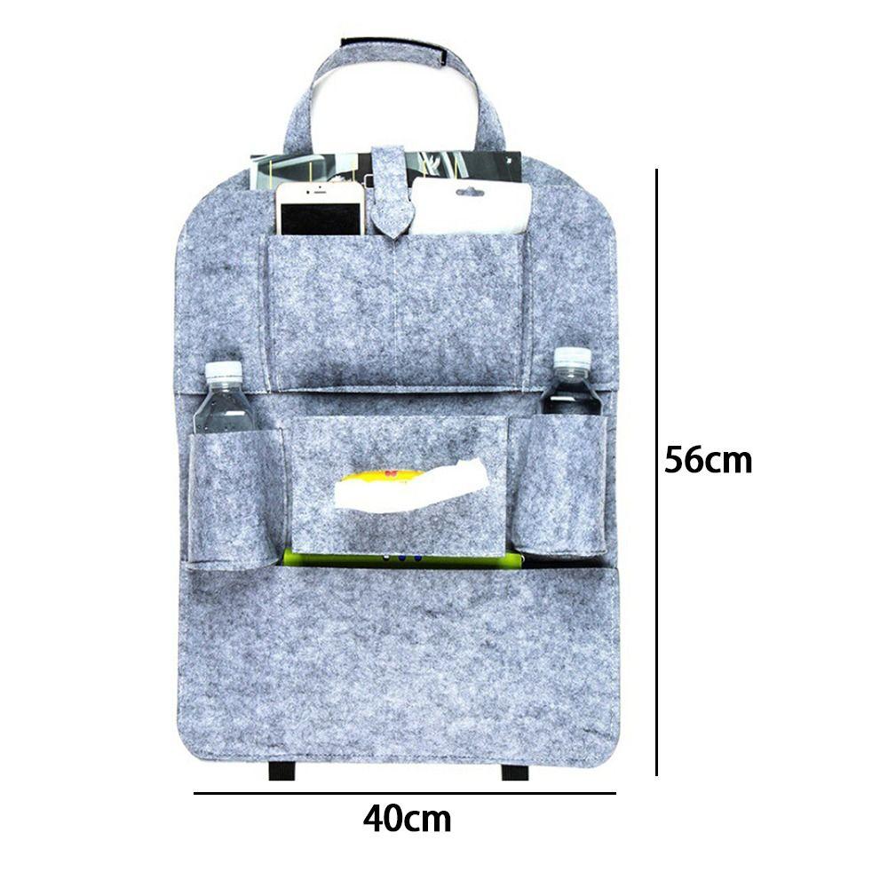 Multi-functional Car Rear Seat Storage Bags Felt Anti-kick Pad Durable Storage Pockets  Universal