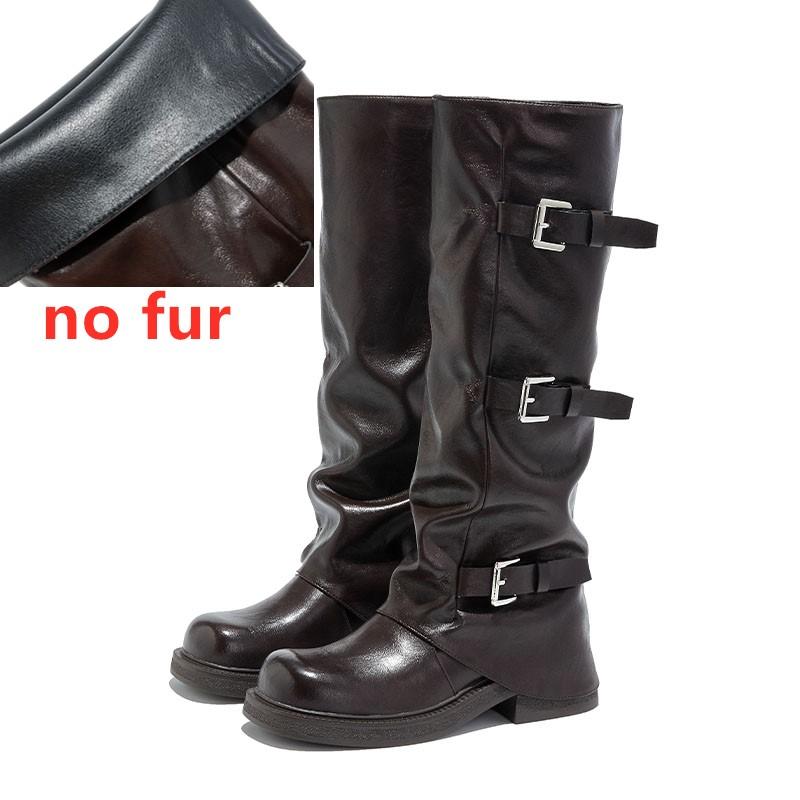 Fashion 2025 New Women's High Boots Western Cowboy Style Women Stacked Boots Large Size Warehouse female Knight Boots