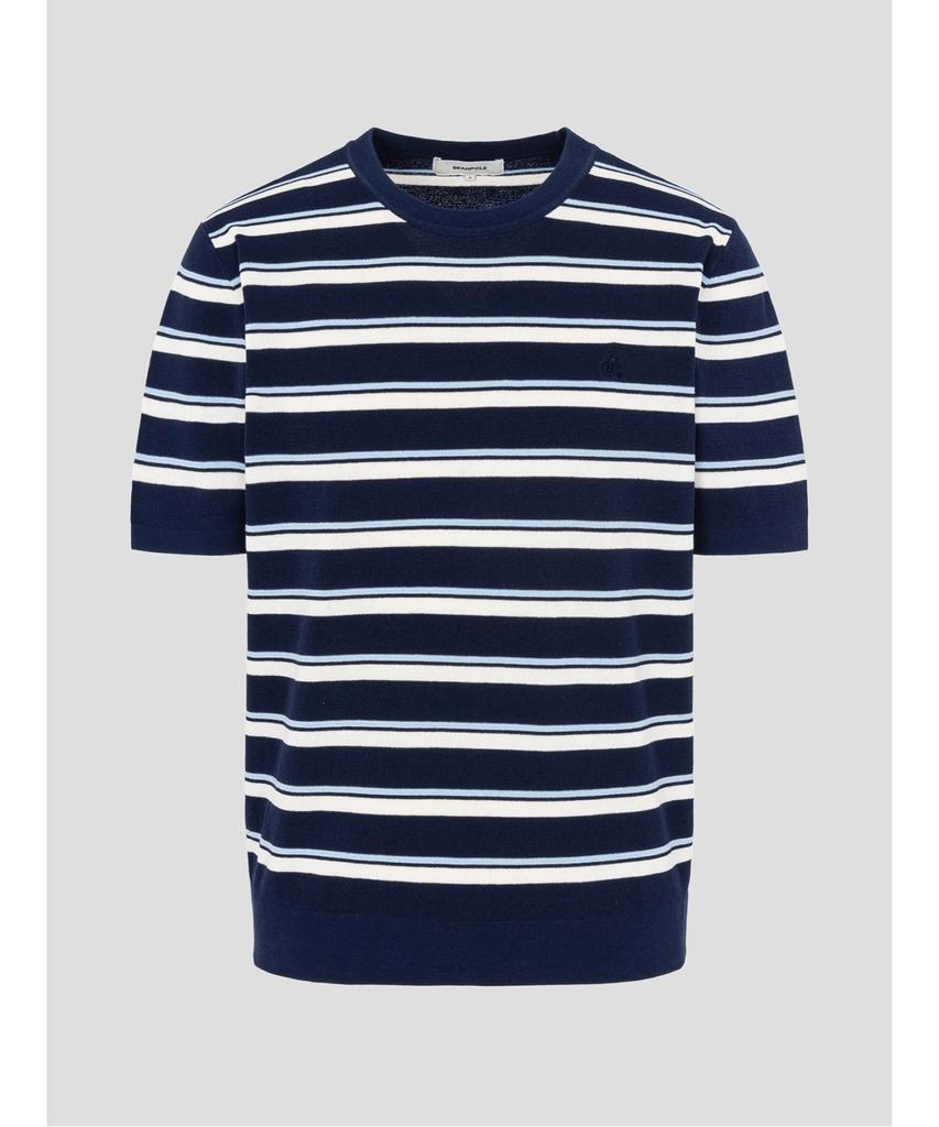 Binpolmen Striped Round Knit Navy