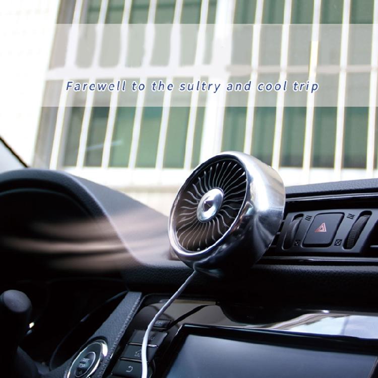Car USB Fan Air Outlet Lighting LED Flash CoolingFan Portable Cooler Three-speed