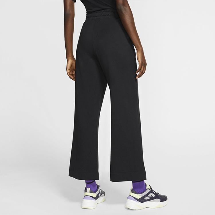 Nike Solid Color Lace-Up Knitted Casual Sports Pants Women bottoms Black CJ3743-010