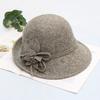 Herbst und Winter neue Damen High-End Bankett Zylinder Hut eleganter Blumentopf Hut Filzhut Halbrolle vielseitiger Wollhut