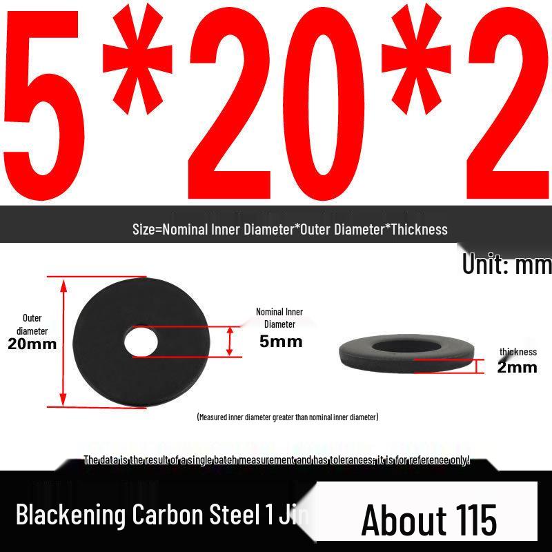 Blackened Thickened Oversized Metal Washer