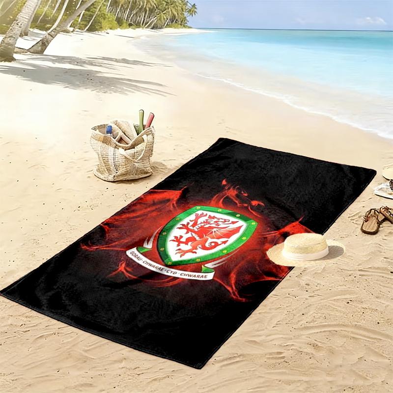 Y Ddraig Goch Print Beach Towel Large Soft Quick Dry Towel For Beach Camping Swimming