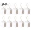 Party Supplies for Guests 10PCS House Shaped Candy Boxes with Lanyard, DIY Decorative Cardboard Hollow Window Gift Treat Containers, Small Item