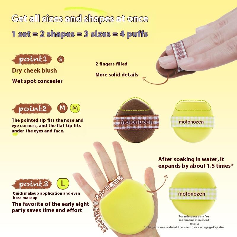 

4Pcs Makeup Blender Puffs Soft Smooth Powder Liquid Foundation Concealer Cosmetic Applicator Tool Dry Wet Use Cosmetic Tool