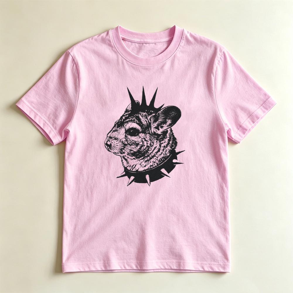 Chinchilla Owner Punk Gift TShirt Gothic Rocker Chinchilla Sketch Art Print Short Sleeve Cool Unisex Unisex Fashion Crewneck Shirt S