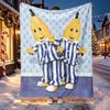 Bananas in Pyjamas Pattern Blanket for Home Decoration, Bed, Sofa, Car Travel, Camping, Suitable for All Seasons, Birthday Christmas Gift
