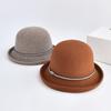Factory Formal Roll up Brim Cloche Hat Fashion Trend Fedora Hats With Decorations Plain Top Winter Hat for Women