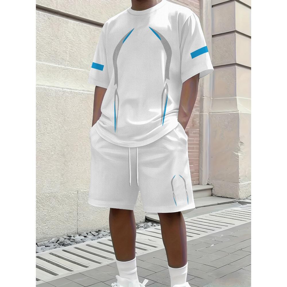 Men s short sleeved shorts sports and leisure set 2XS