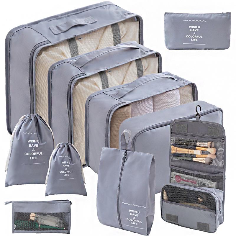 Cross-Border Travel Storage Bag Set: 8-Piece and 9-Piece Clothing Organizer