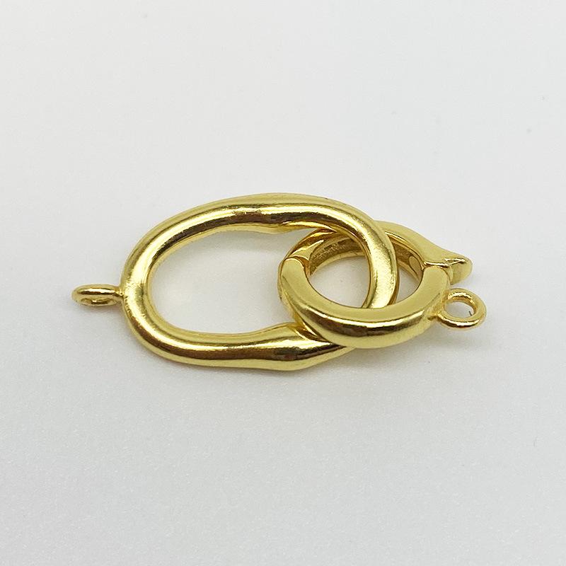 Yansheng S925 Sterling Silver Universal Clasp DIY Pearl Chain Necklace/Bracelet Connector Oval Buckle Accessory