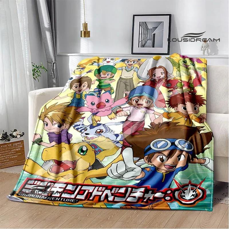 Digimon Cartoon Printed Blanket Flannel Warm Blankets Soft and Comfortable Blanket Bed Linings Cubre Cama Birthday Gift