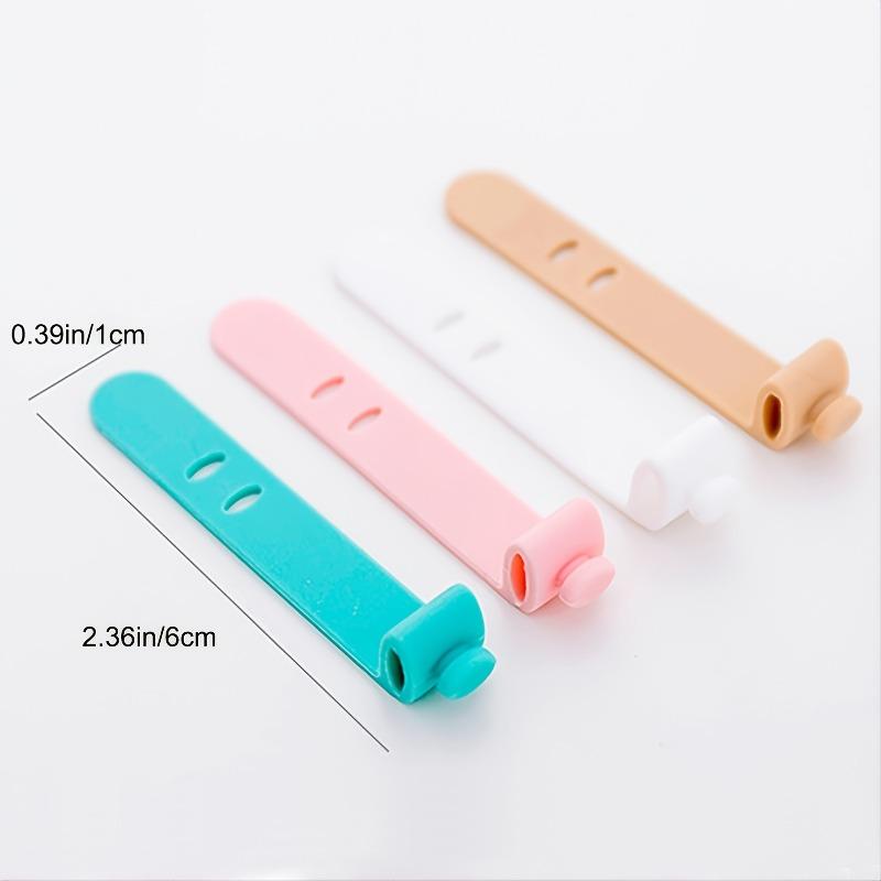 

4pcs Multi-Function Cable Management Kit: Silicone Winders, Ties & Clips for Desk, Travel & Car, Cord Organizer Set