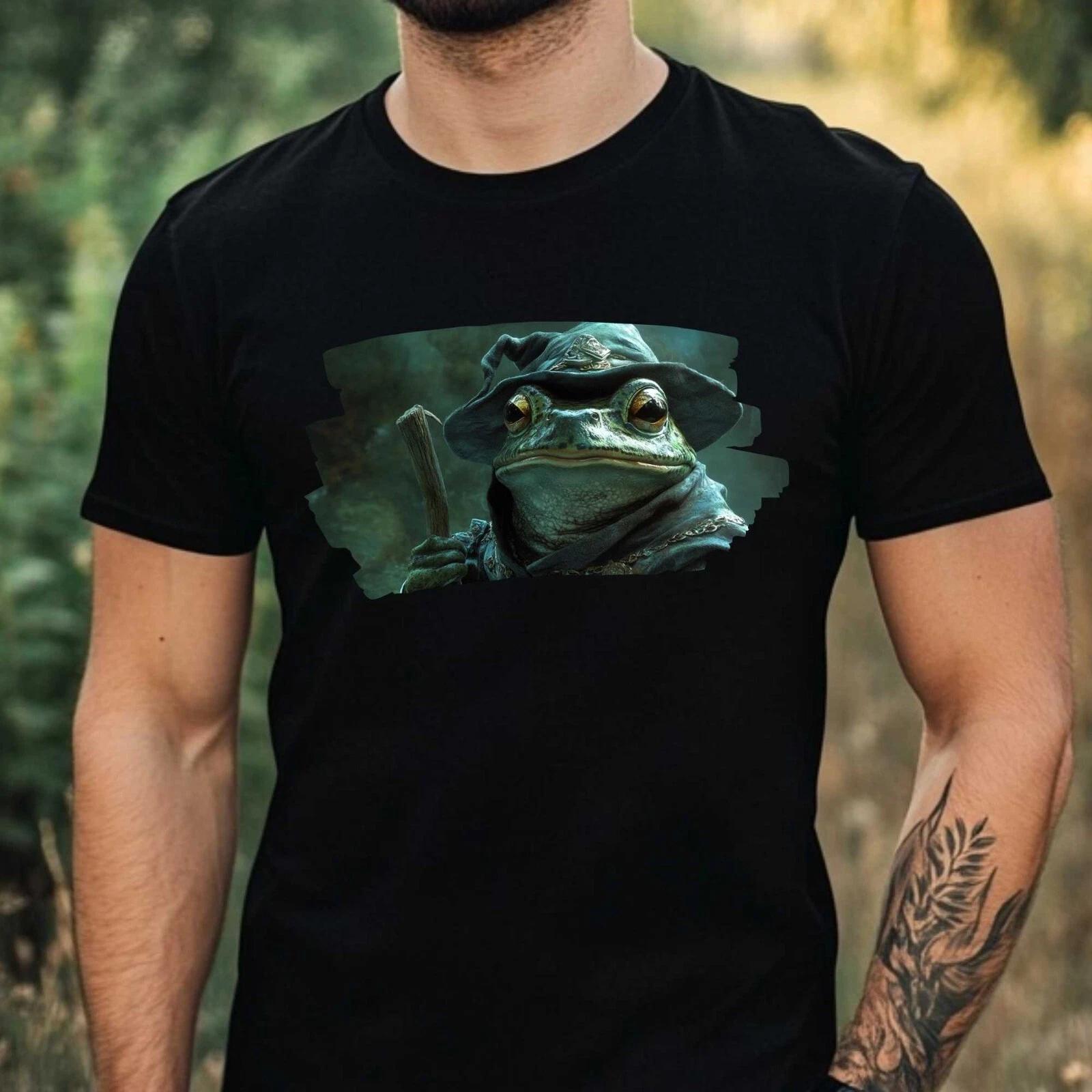 T-Shirt Herren Frosch Zauberer Motiv Baumwolle Größe XS bis 5XL XXXXL