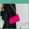 Stylish Black Green Khaki Fuchsia Chain Shoulder Bag For Women Summer Trends