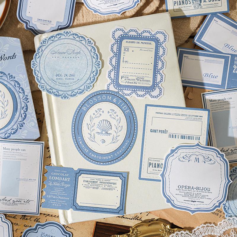 20 Sheets Vintage Label Handbook Memo Pad Junk Journal Deco Material Paper Scrapbooking Collage Diary Plant Aesthetic Decorative