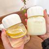1/2pc 300ml Transparent Water Bottles With Lid Graduated Portable Milk Juice Cup Beverage Container Suitable For Outdoor Kitchen