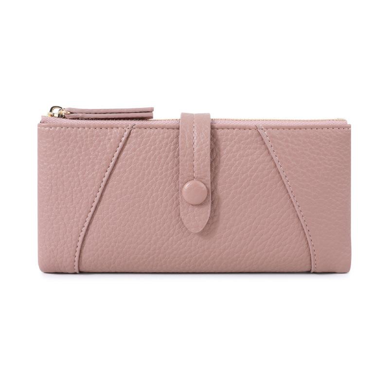 Damski miękki skórzany długi portfel kopertówka etui na monety karty