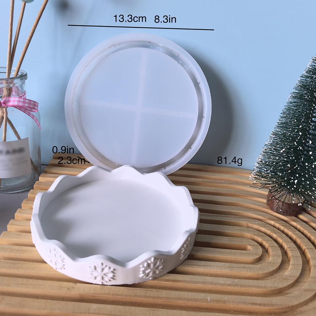 Reusable Casting Moulds Christmas Tray Snowflake Container Mold Easy To Clean Demold Easy To Demold Resin Tray Molds Christmas