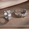 ZAKOL Korean Fashion Hoop Earring Inlaid Shiny Square Crystal Zircon Ear Accessories Party Zircon for Women