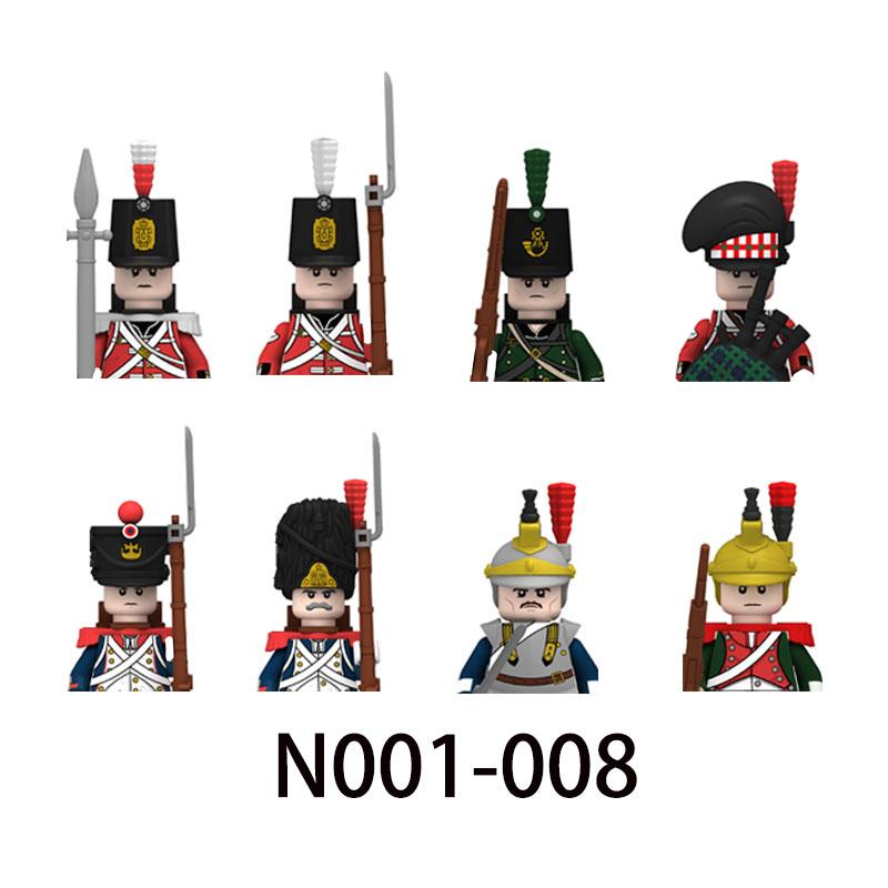 MOC Wojskowy Wojny Napoleońskie Francuski Rosyjski Figurka Armia Klocki Budowlane Żołnierz Broń Pistolety Miecz Plecak Akcesoria Klocek B137