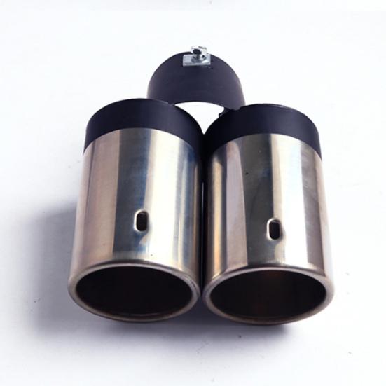 Universal Car Vehicle Double Tube Exhaust Muffler Steel Stainless Tail Pipe