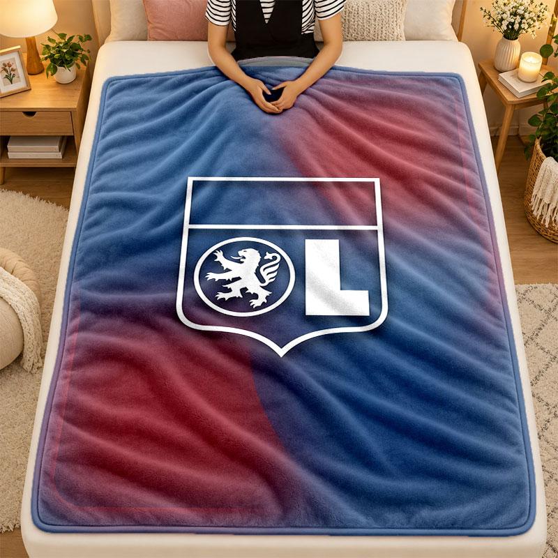 Flannel BlanketLyon FC Warm Soft Throw Blanket for Indoor Sofa Bed Living Room Use