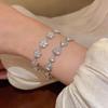 Elegant Zircon Love Heart Flower Bracelet for Women: Fashionable & Versatile Hand Jewelry